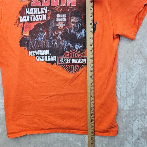 Harley Davidson Shirt Mens Medium Great South Graphic Zombies Newnan Biker - Picture 4 of 5